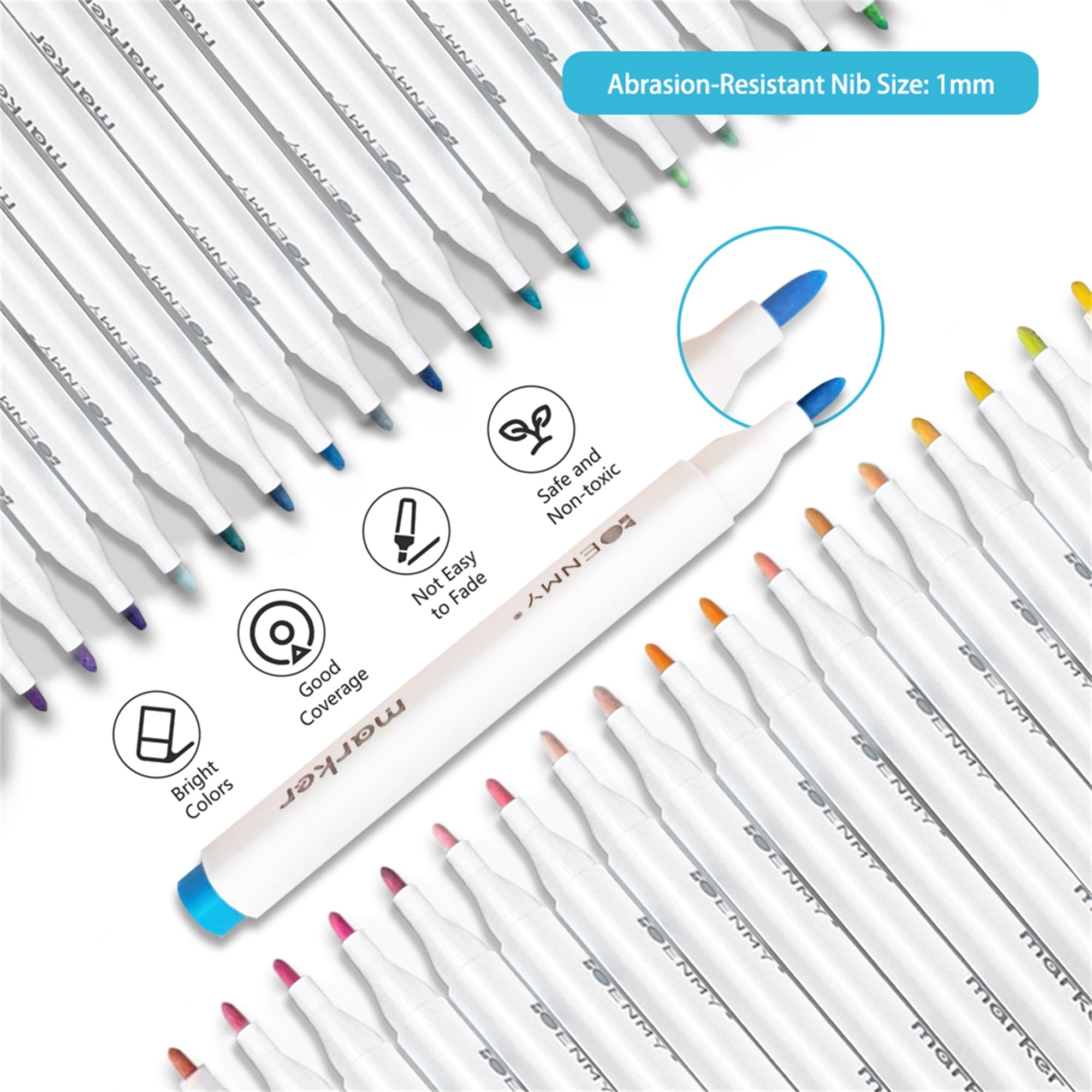 Acrylic Paint Pens Set,24 Colors Acrylic Markers Kits for 2mm Painting,Quick Dry Acrylic Paint Markers for Wood,Canvas,Stone,Rock Painting,Glass,Ceramic Surfaces,DIY Crafts Making Art Supplies