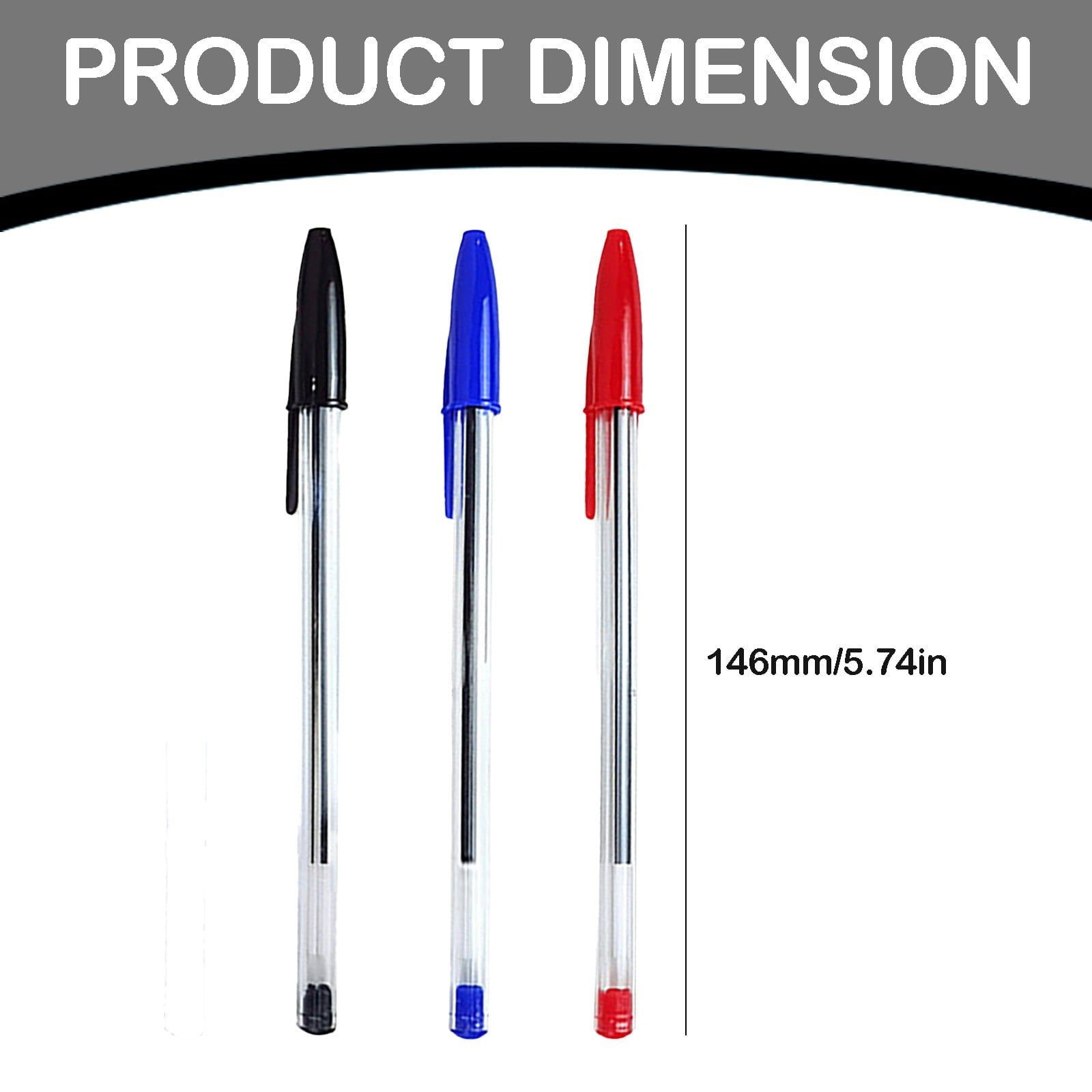 12-Pack Ballpoint Pens Red, Black & Blue Ink (1ml)Tri-Color Ballpoint Pens Set Multi-Color Pens,Smooth Writing Point Pens Convenient Multi-Color Pens Journaling Fine Point Pens for Home(Clear)